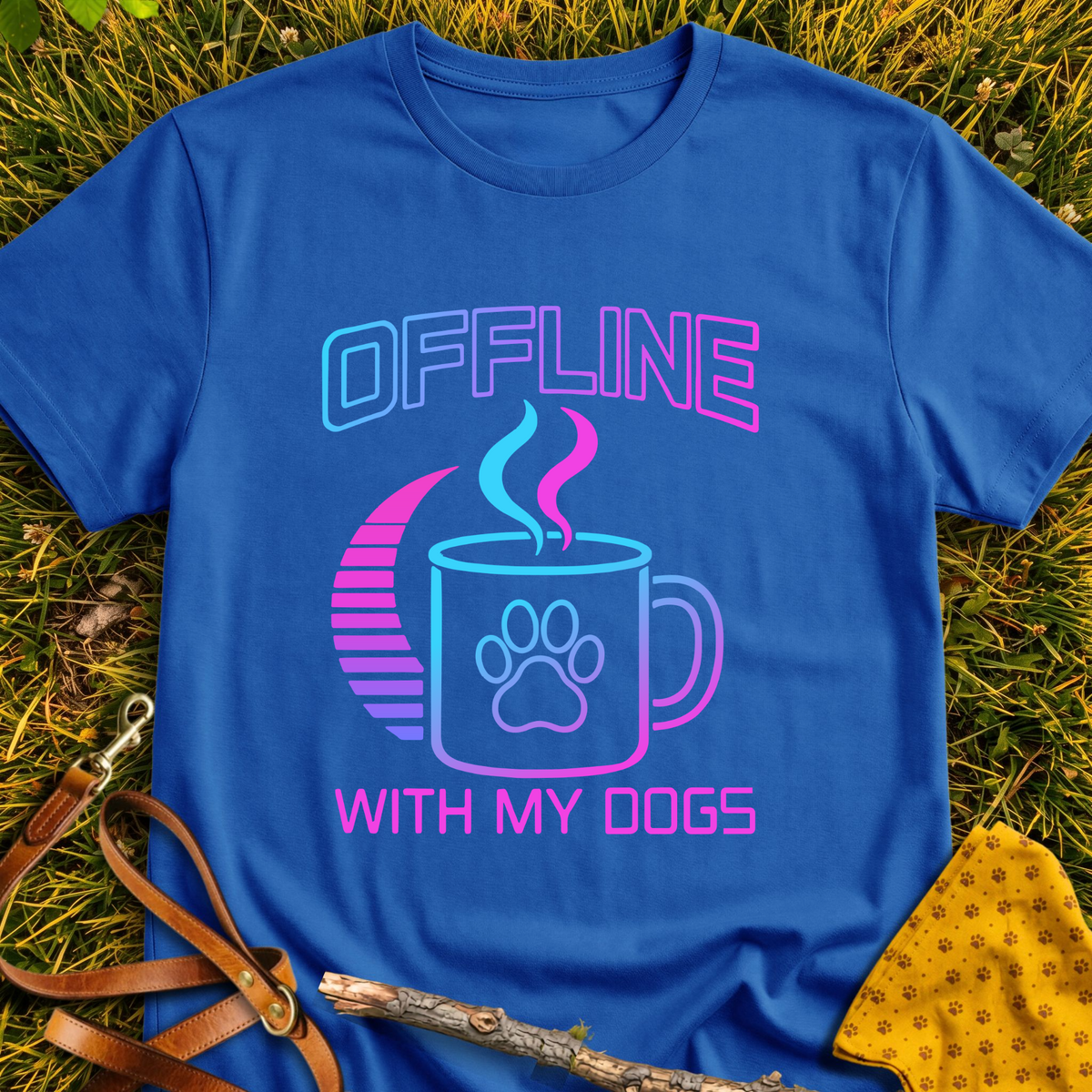 Offline Company T-shirt T-shirt in Royal - Furever Mode rescue dog tee