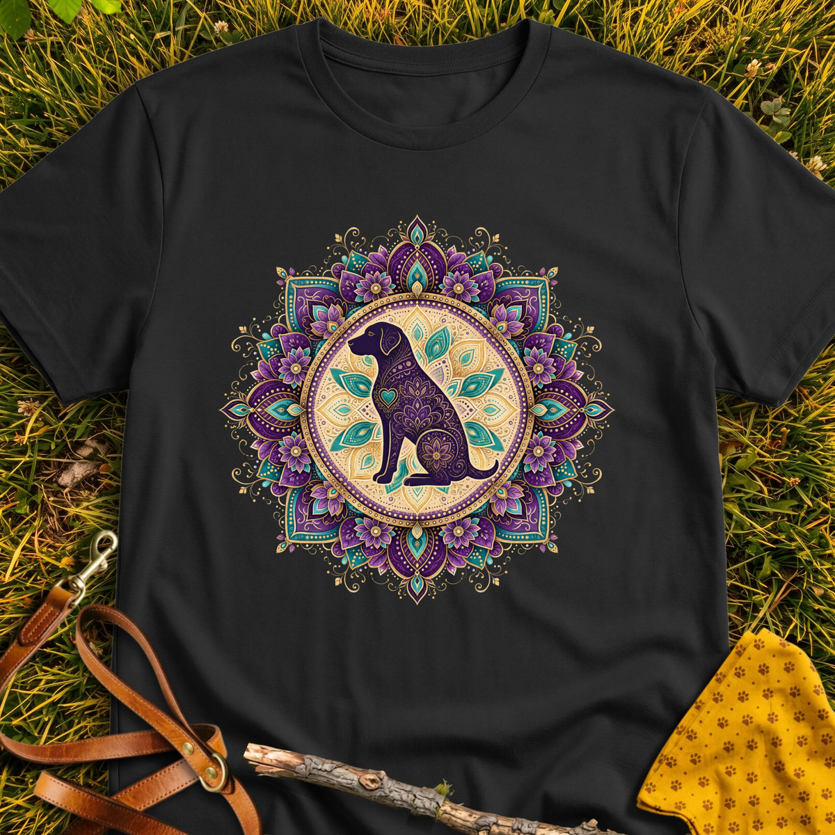 Ornate Rescue T-shirt T-shirt in Black - Furever Mode rescue dog tee