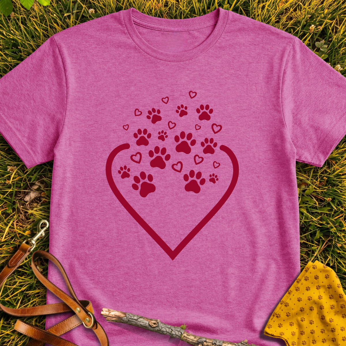Overflowing T-shirt T-shirt in Heather Berry - Furever Mode rescue dog tee