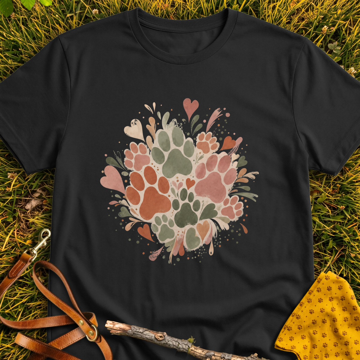 Painted Paws T-shirt T-shirt in Black - Furever Mode rescue dog tee