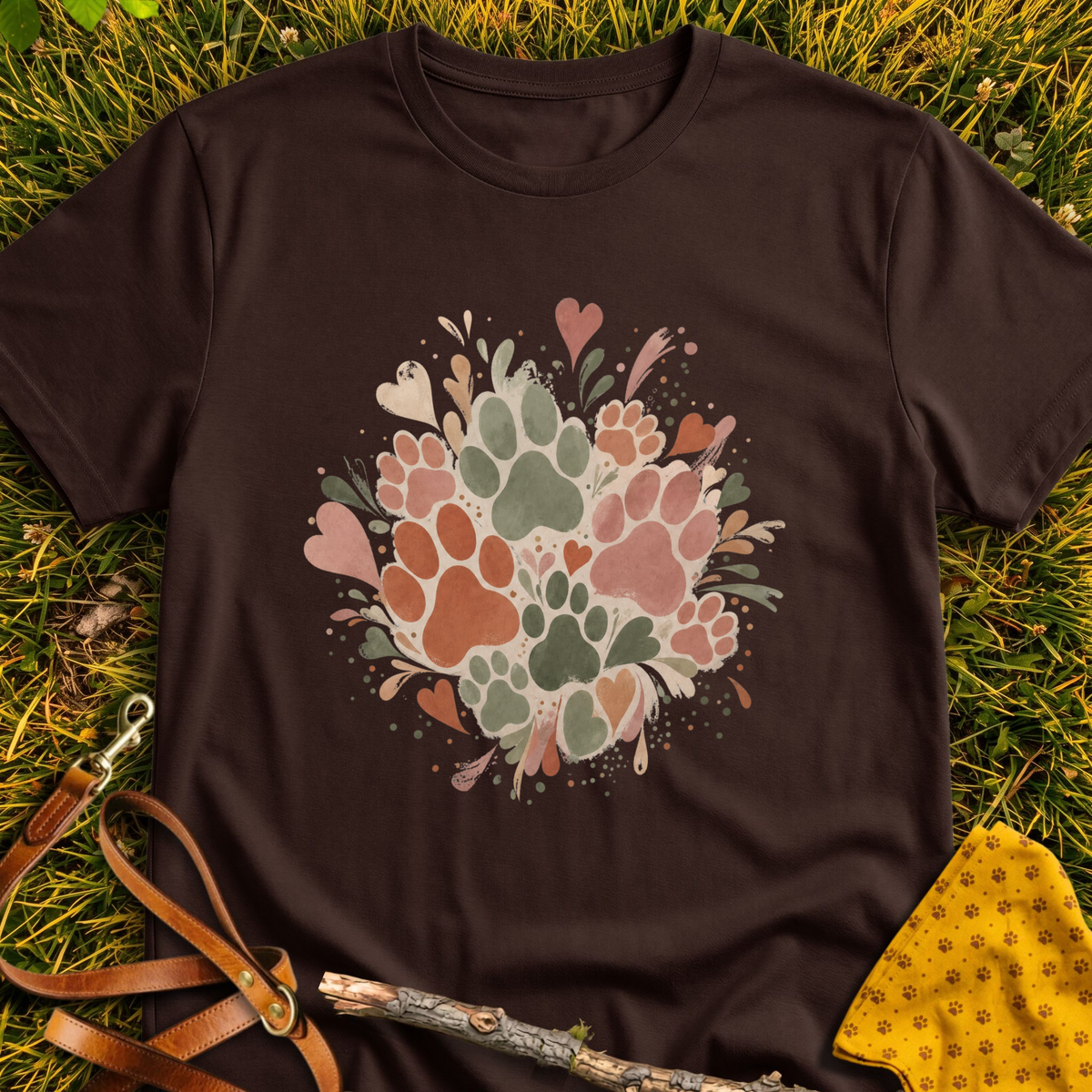 Painted Paws T-shirt T-shirt in Dark Chocolate - Furever Mode rescue dog tee