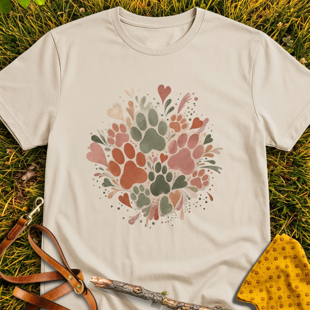 Painted Paws T-shirt T-shirt in Sand - Furever Mode rescue dog tee