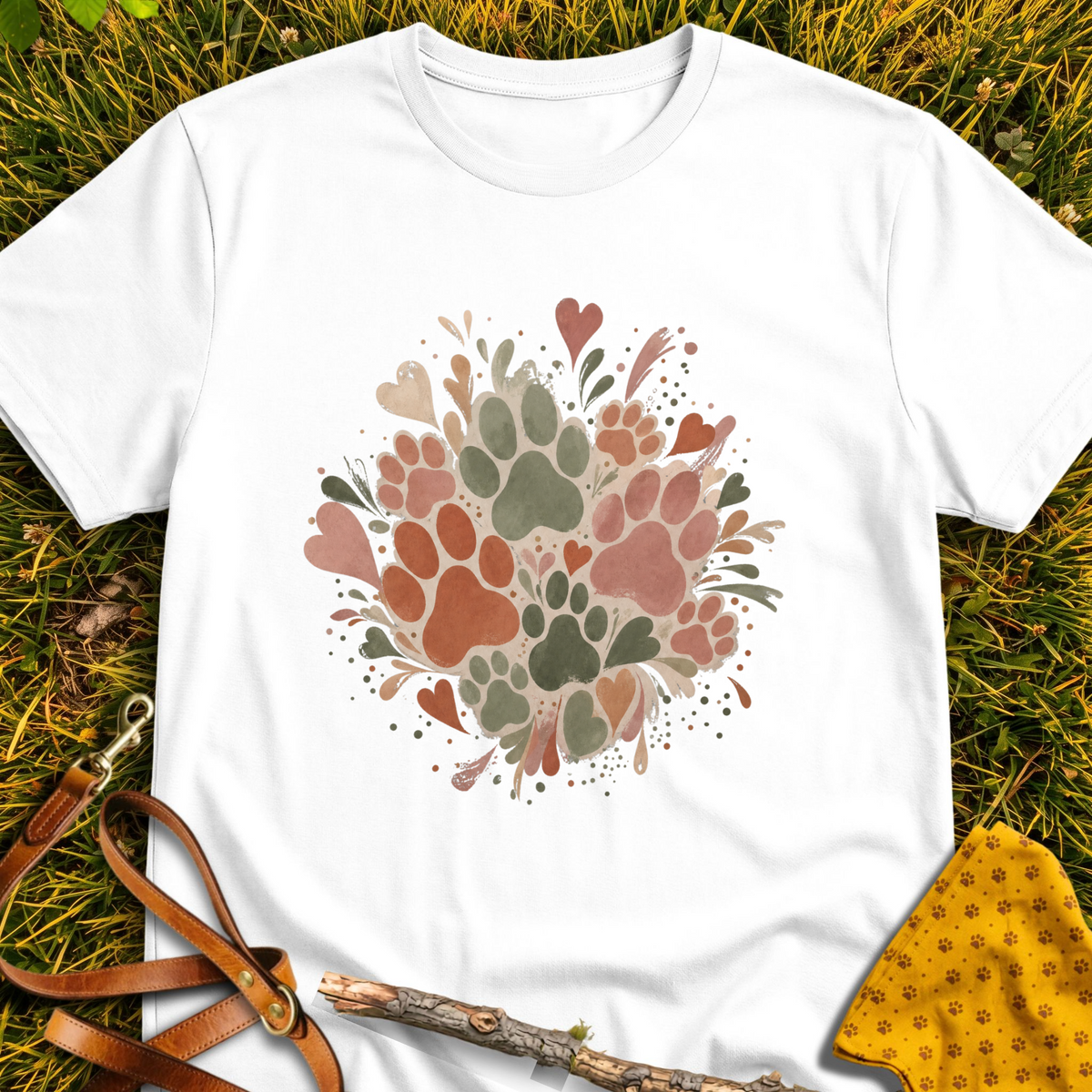 Painted Paws T-shirt T-shirt in White - Furever Mode rescue dog tee