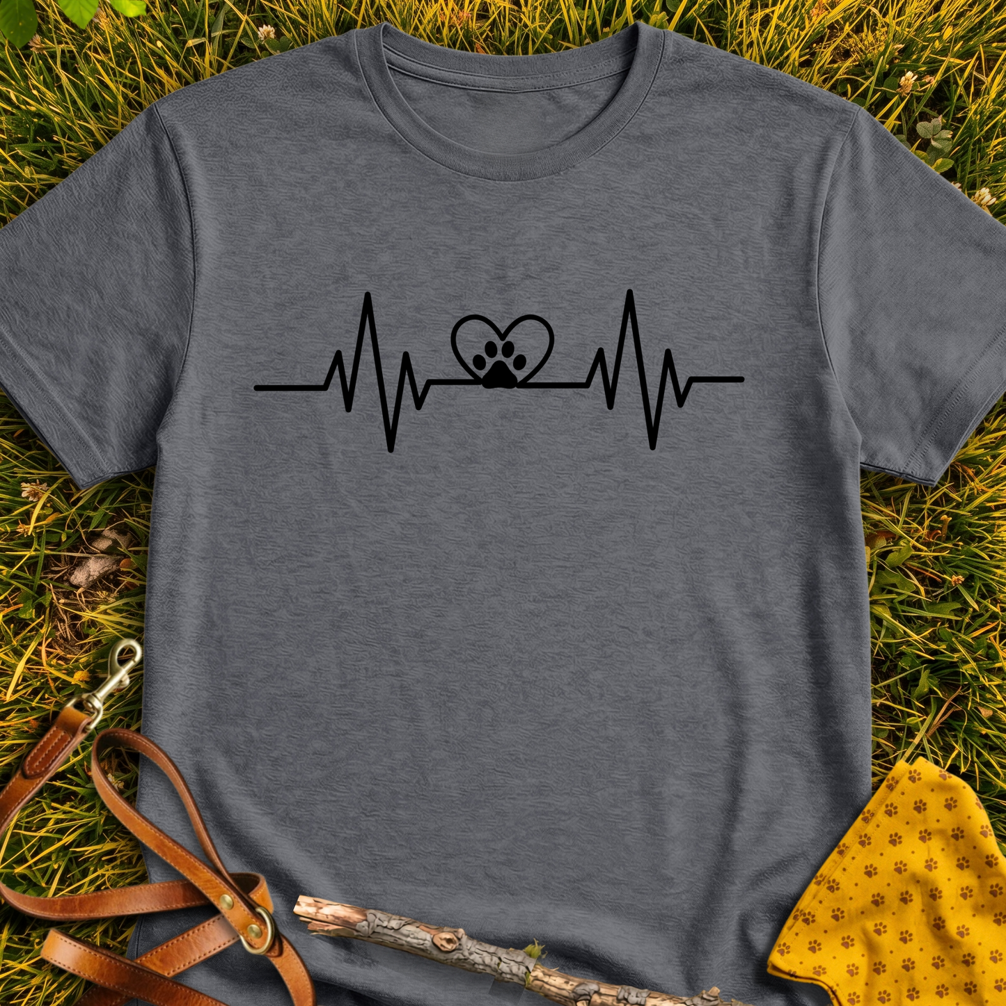 Pawbeat T-shirt T-shirt in Dark Heather - Furever Mode rescue dog tee