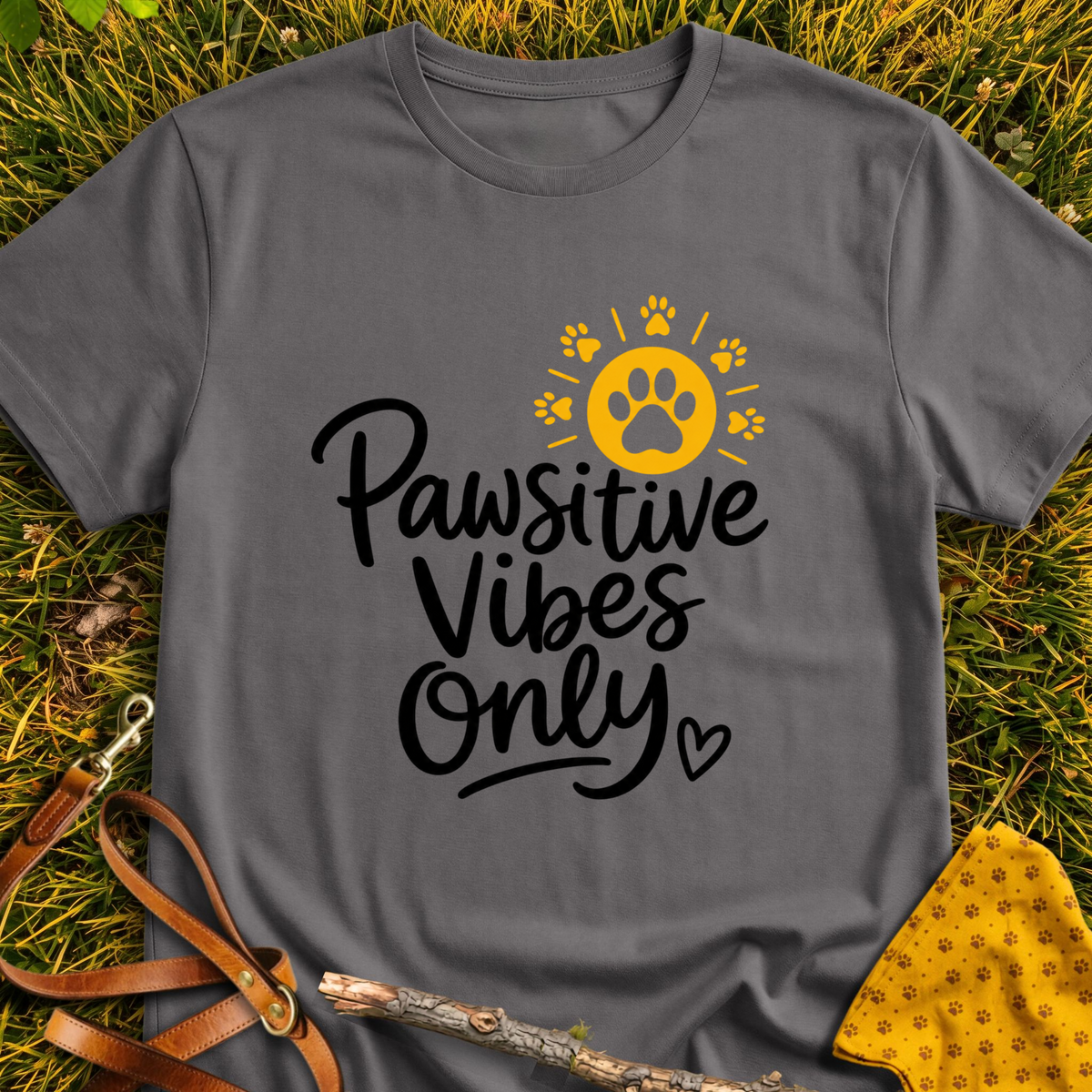 Pawsitive T-shirt T-shirt in Charcoal - Furever Mode rescue dog tee