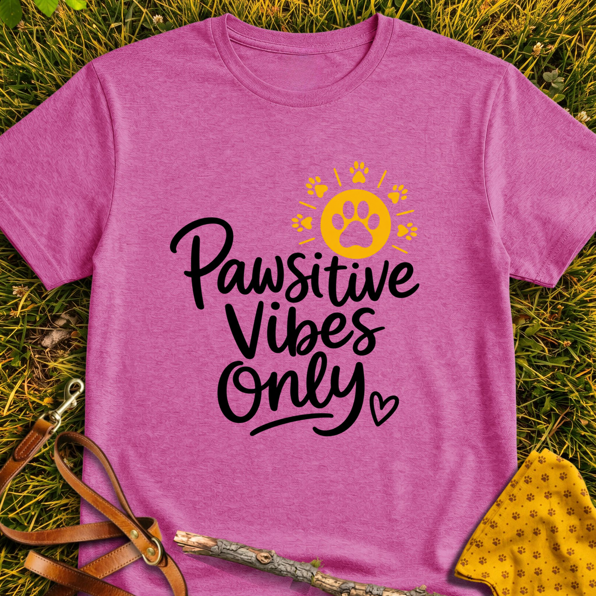 Pawsitive T-shirt T-shirt in Heather Berry - Furever Mode rescue dog tee