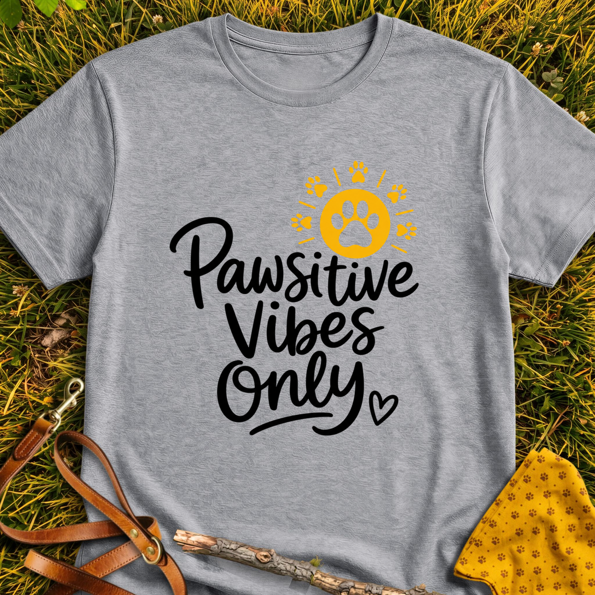 Pawsitive T-shirt T-shirt in Sport Grey - Furever Mode rescue dog tee