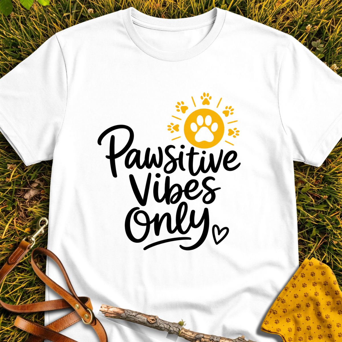 Pawsitive T-shirt T-shirt in White - Furever Mode rescue dog tee