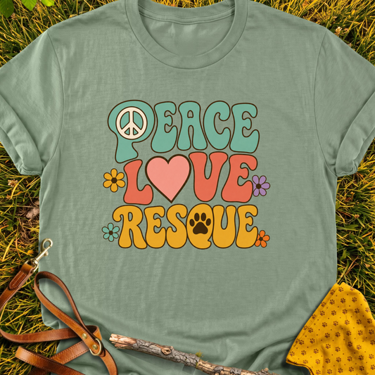 Peace and Love T-shirt T-shirt in Sage - Furever Mode rescue dog tee