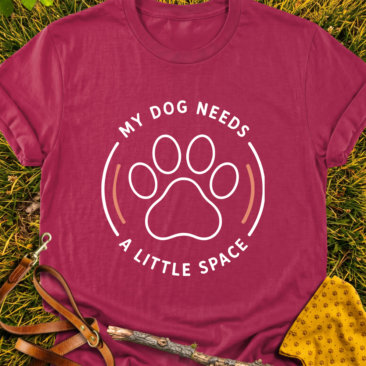 Personal Space T-shirt T-shirt in Cardinal Red - Furever Mode rescue dog tee