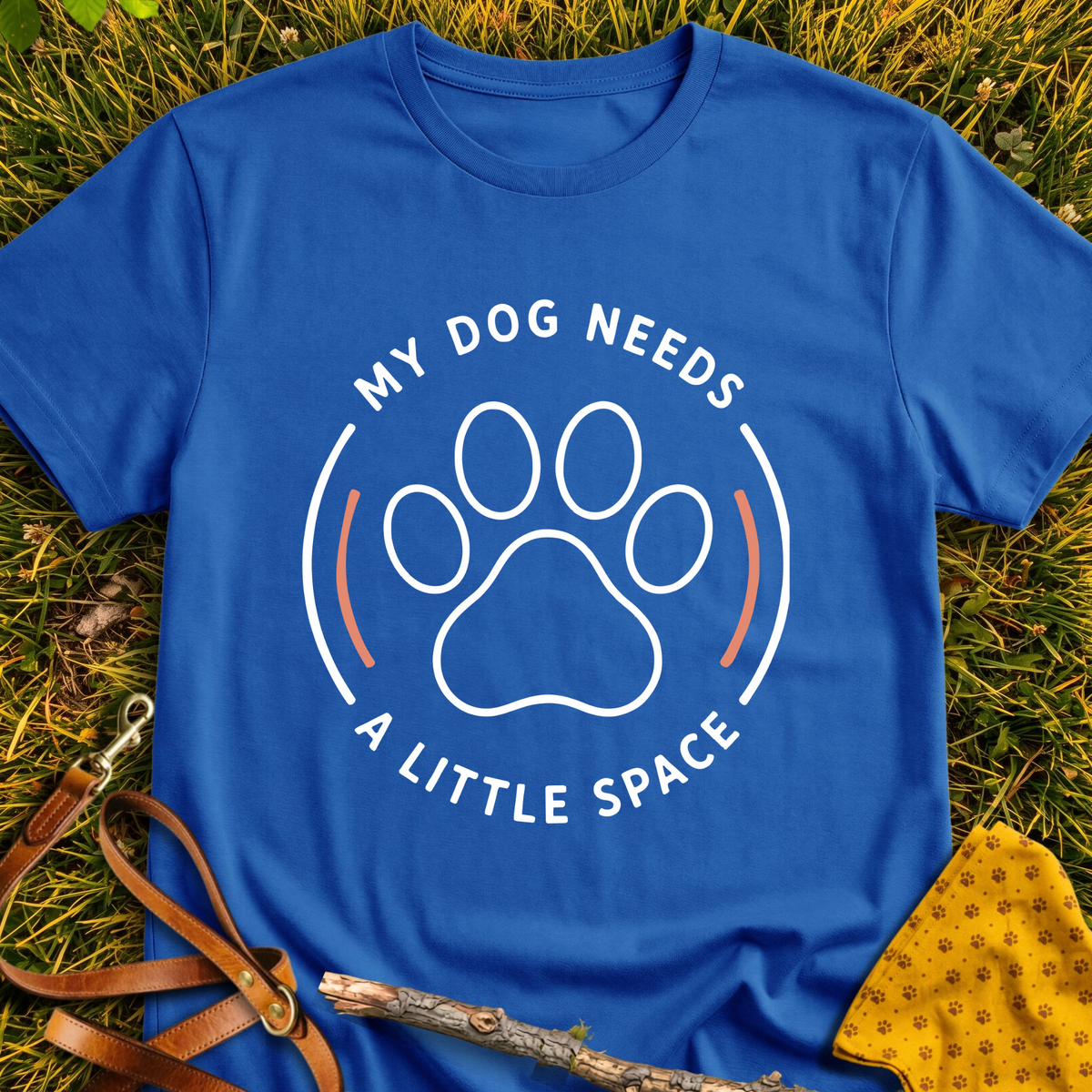 Personal Space T-shirt T-shirt in Royal - Furever Mode rescue dog tee
