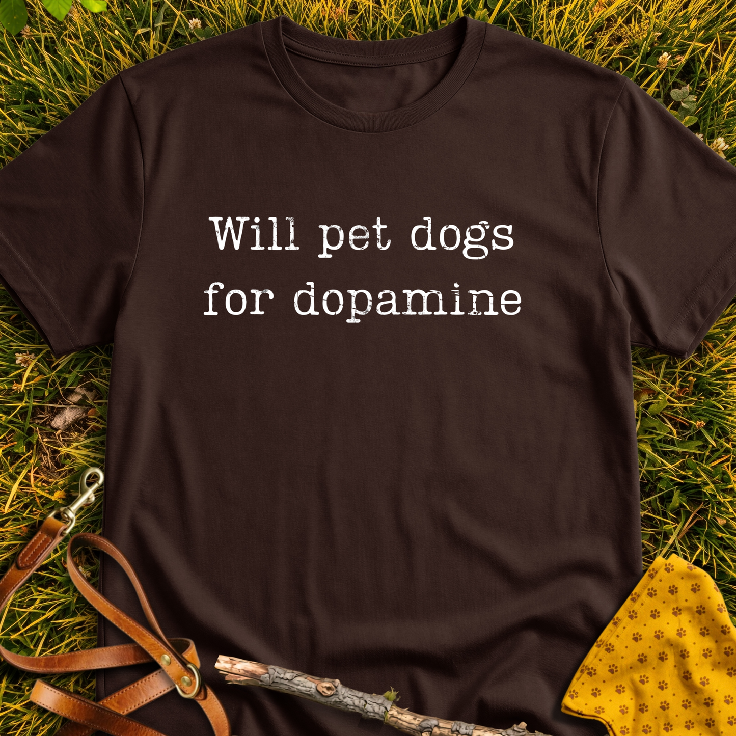 Pet for Dopamine T-shirt in Dark Chocolate - Furever Mode rescue dog tee