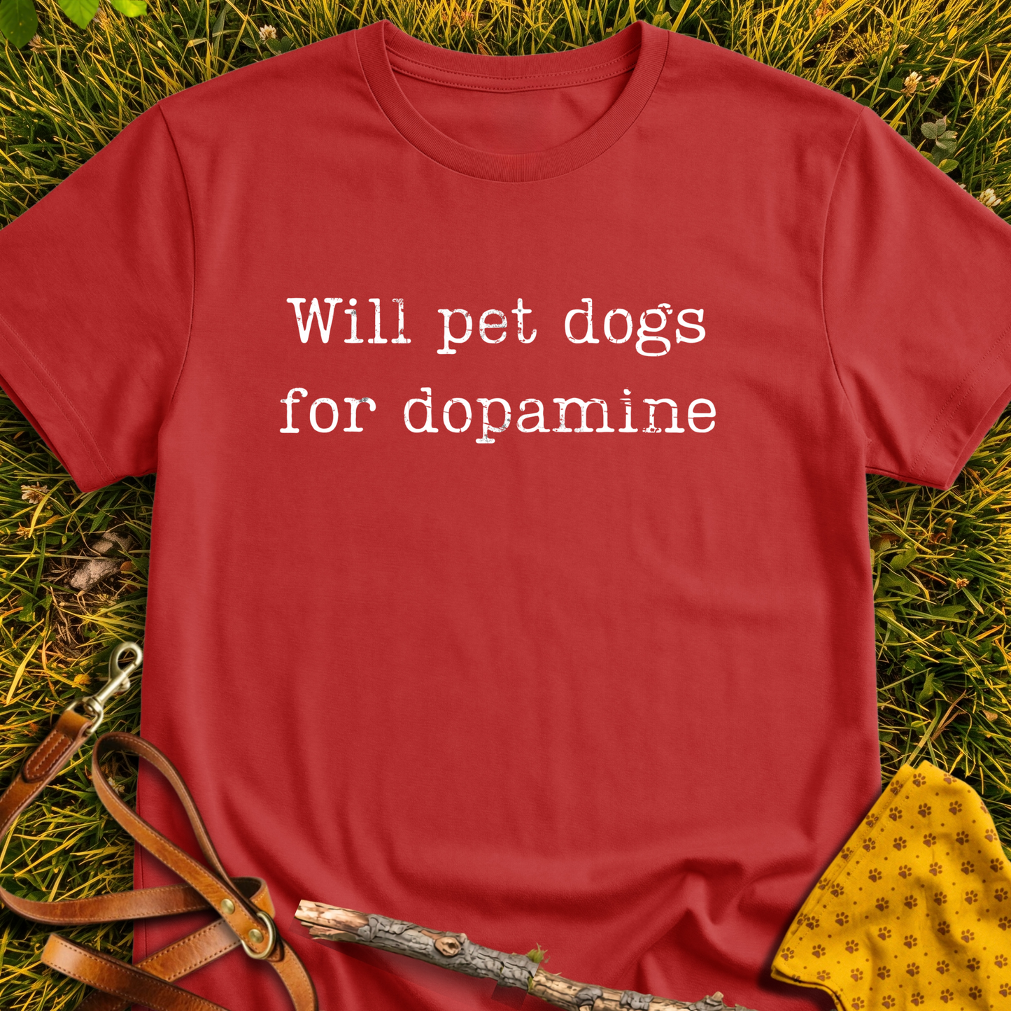 Pet for Dopamine T-shirt in Red - Furever Mode rescue dog tee
