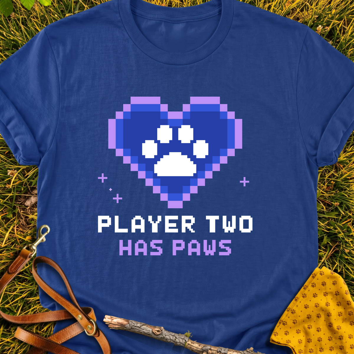 Player Two T-shirt T-shirt in Metro Blue - Furever Mode rescue dog tee