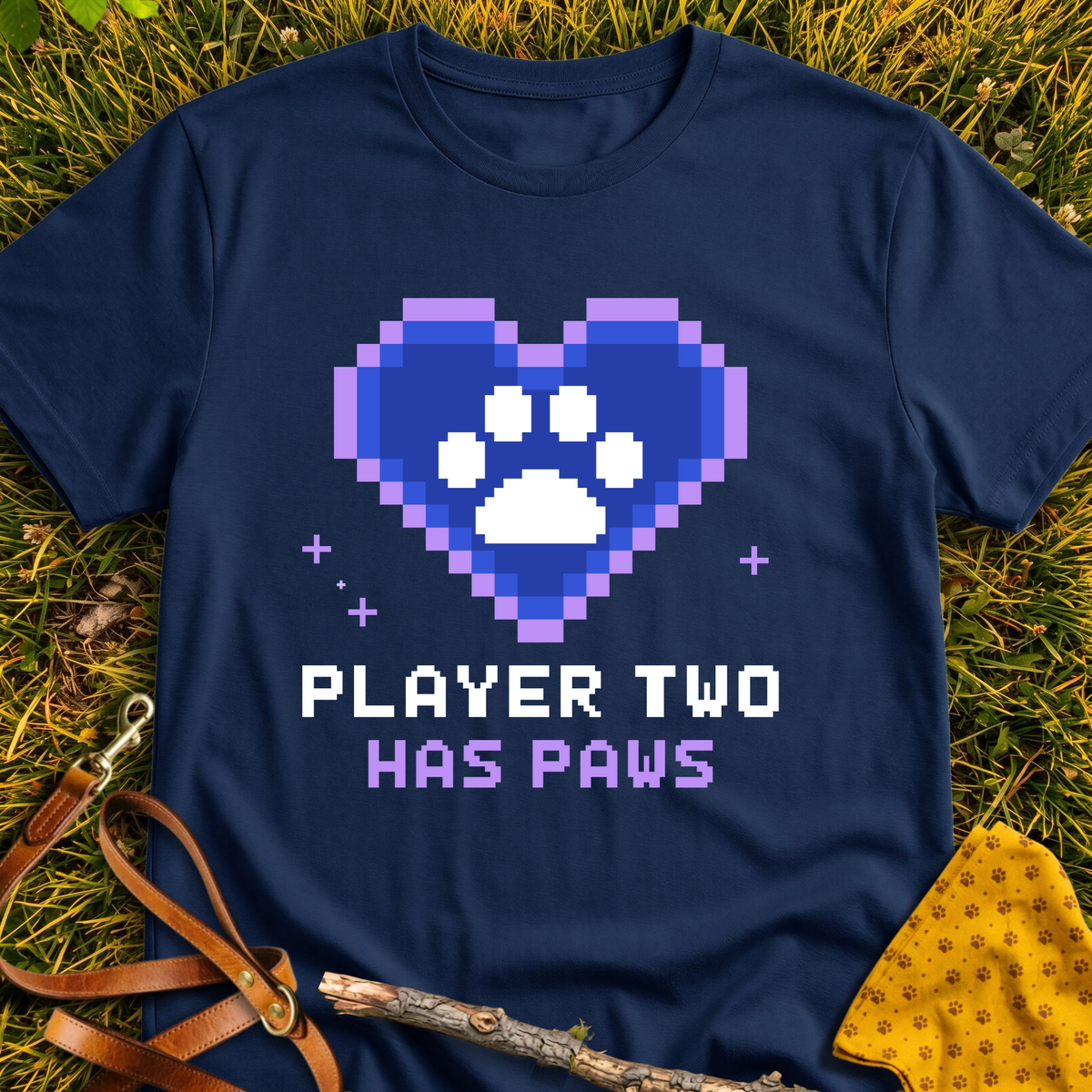 Player Two T-shirt T-shirt in Navy - Furever Mode rescue dog tee