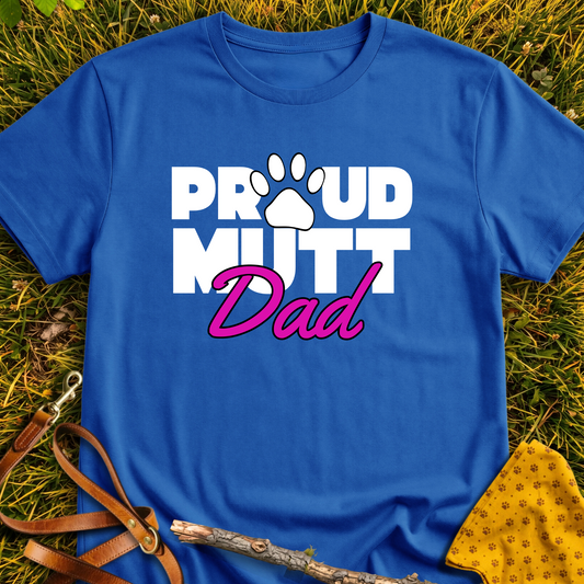 Proud Mutt Dad T-shirt T-shirt in Royal - Furever Mode rescue dog tee