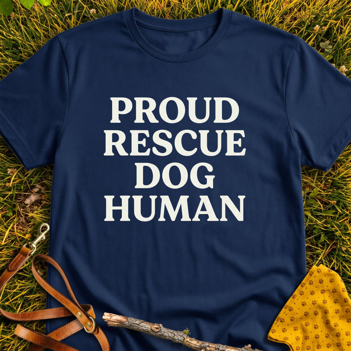 Proud Rescue Human T-shirt T-shirt in Navy - Furever Mode rescue dog tee