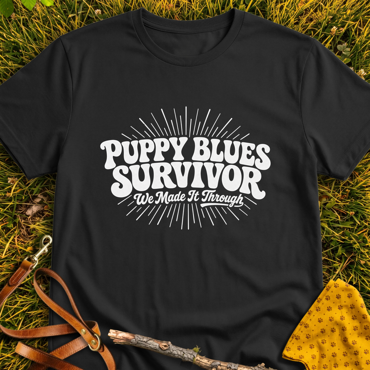 Puppy Blues T-shirt T-shirt in Black - Furever Mode rescue dog tee