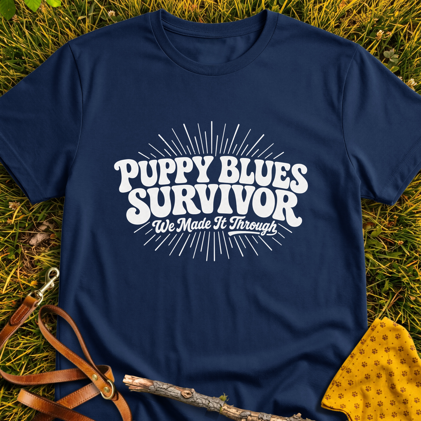 Puppy Blues T-shirt T-shirt in Navy - Furever Mode rescue dog tee