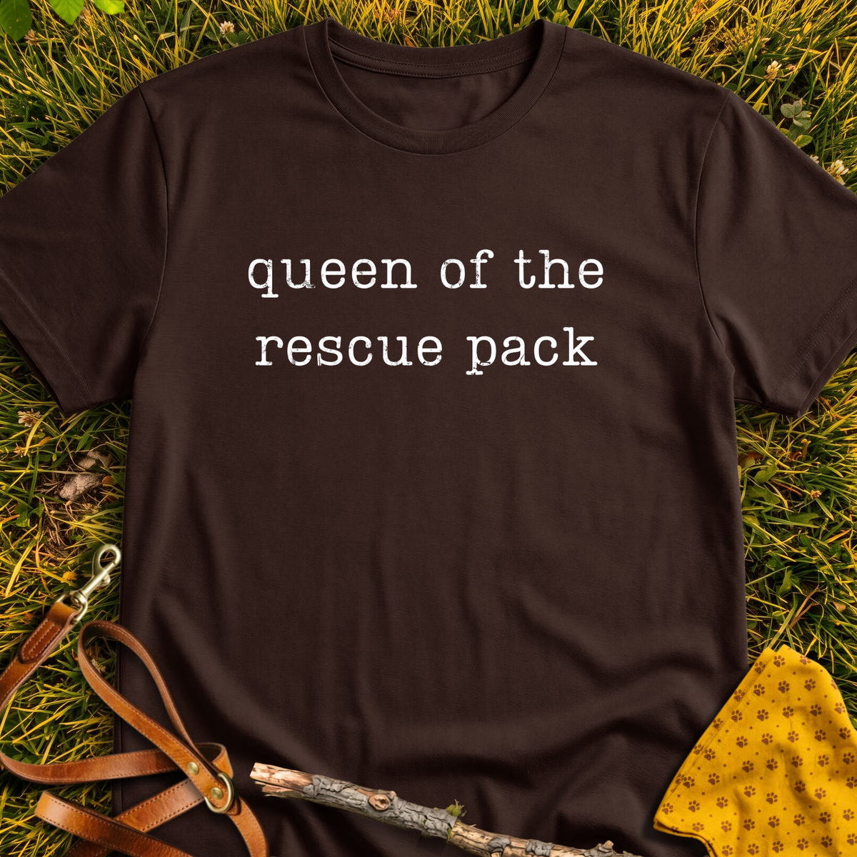 Queen of the Pack T-shirt T-shirt in Dark Chocolate - Furever Mode rescue dog tee