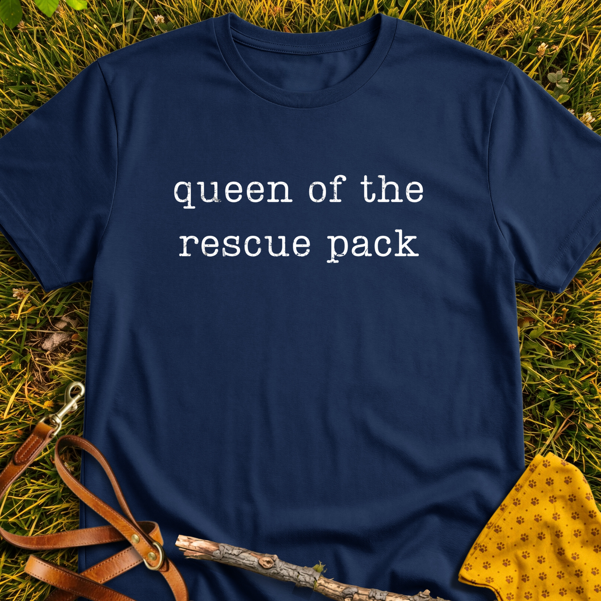 Queen of the Pack T-shirt T-shirt in Navy - Furever Mode rescue dog tee