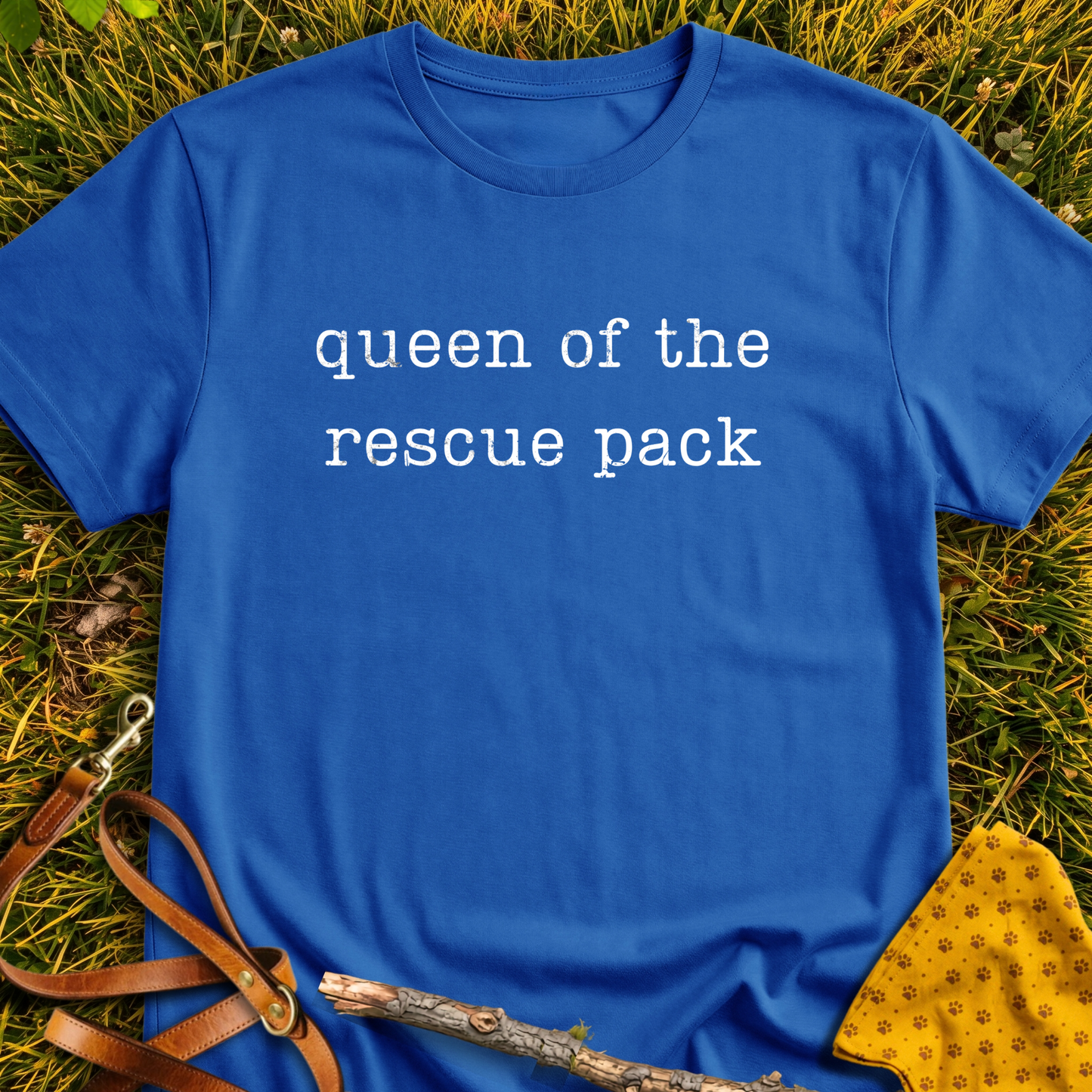 Queen of the Pack T-shirt T-shirt in Royal - Furever Mode rescue dog tee