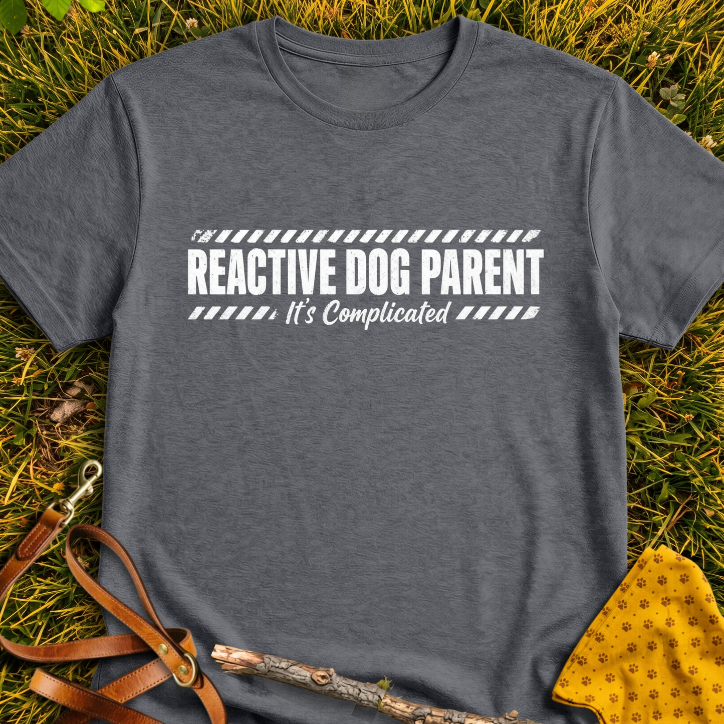 Reactive T-shirt T-shirt in Dark Heather - Furever Mode rescue dog tee