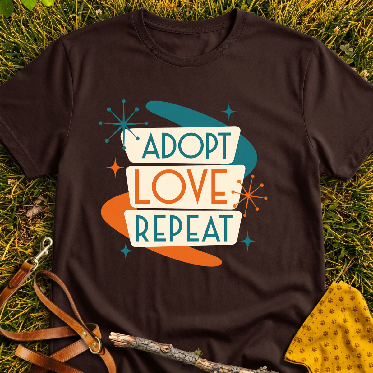 Repeat Love T-shirt T-shirt in Dark Chocolate - Furever Mode rescue dog tee