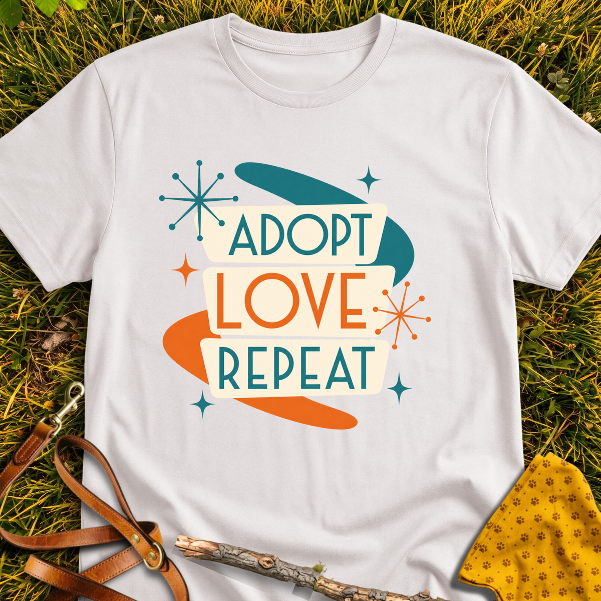 Repeat Love T-shirt T-shirt in Ice Grey - Furever Mode rescue dog tee