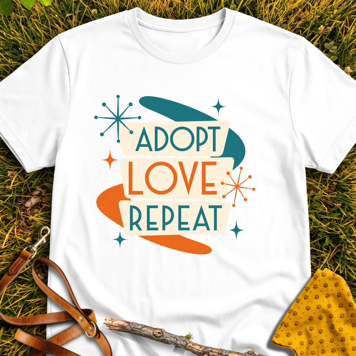 Repeat Love T-shirt T-shirt in White - Furever Mode rescue dog tee