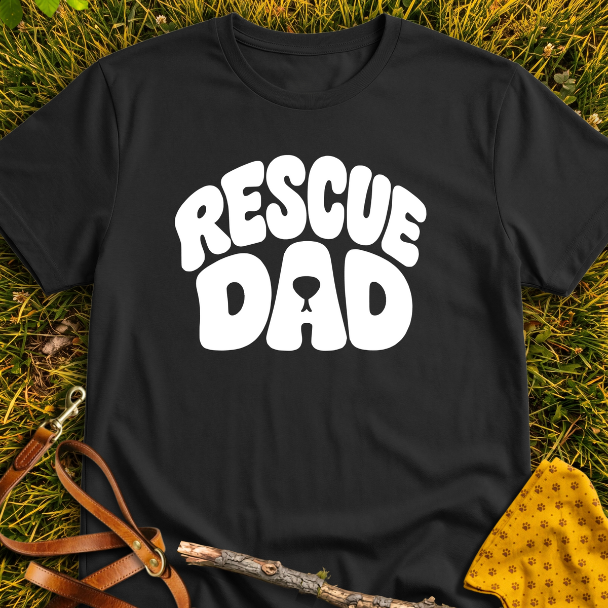RescueDad T-shirt T-shirt in Black - Furever Mode rescue dog tee