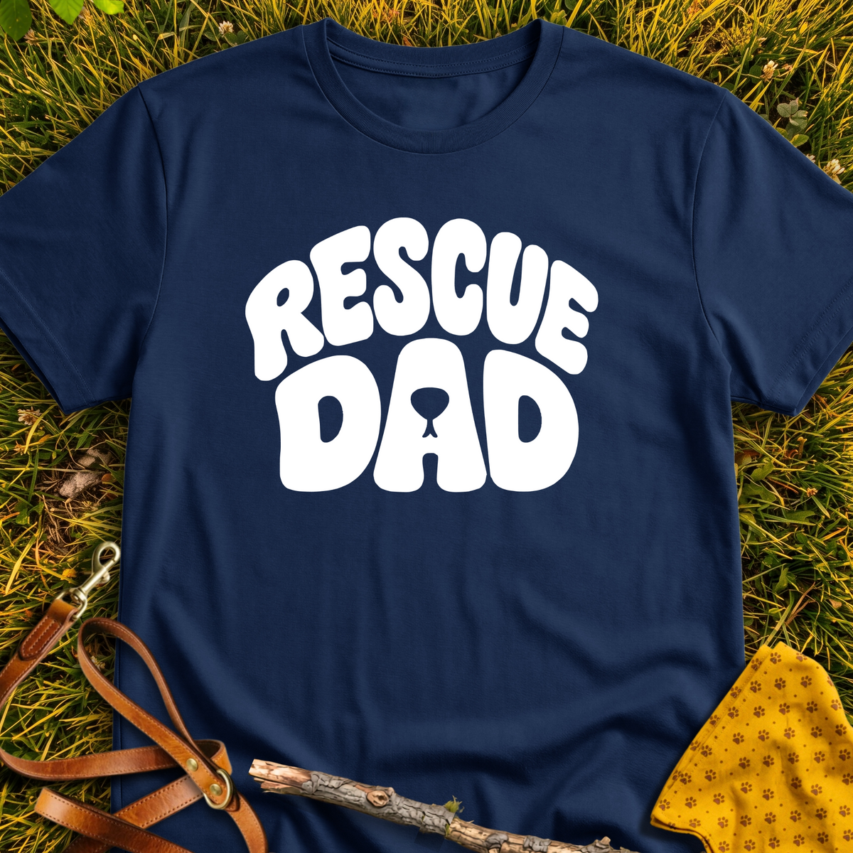 RescueDad T-shirt T-shirt in Navy - Furever Mode rescue dog tee