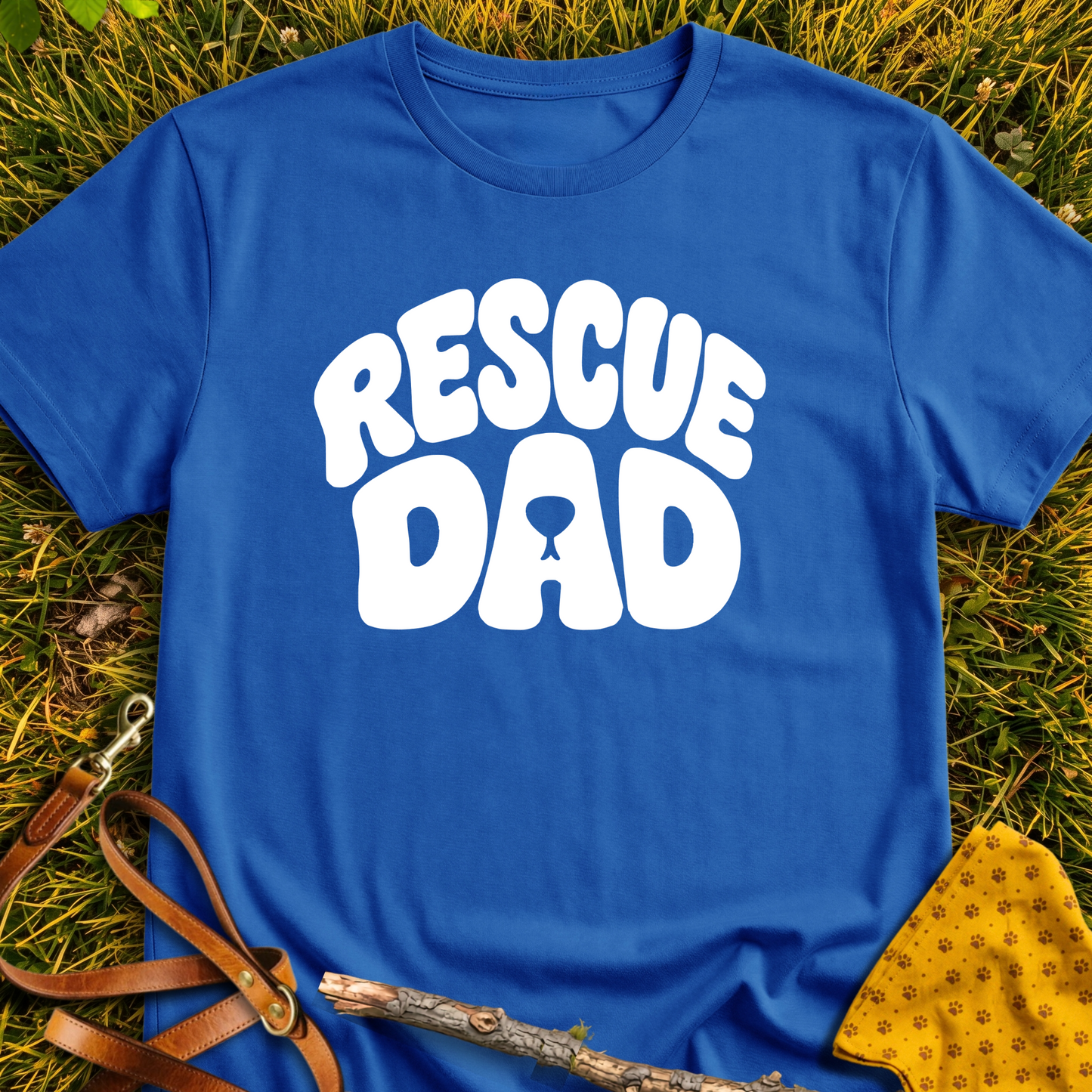 RescueDad T-shirt T-shirt in Royal - Furever Mode rescue dog tee