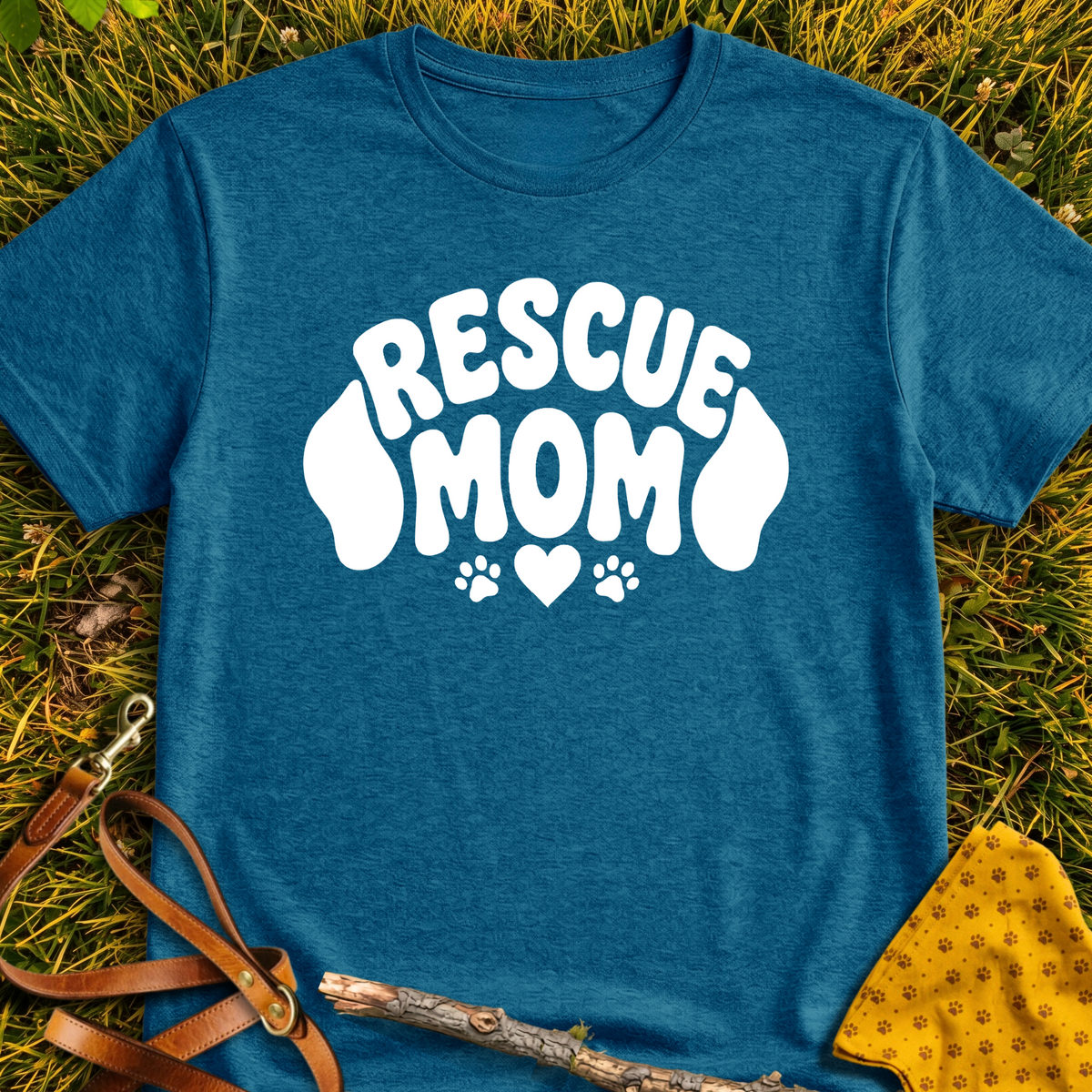 RescueMom T-shirt T-shirt in Antique Sapphire - Furever Mode rescue dog tee