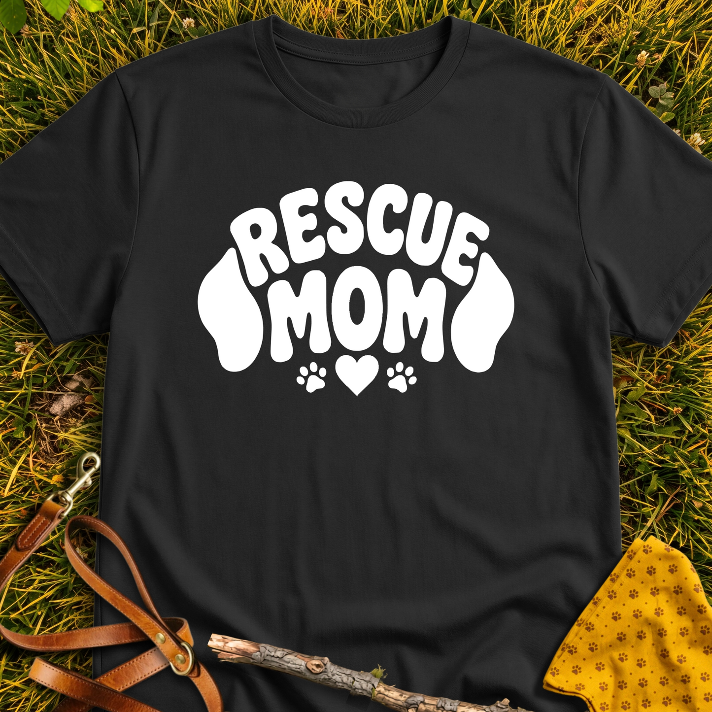 RescueMom T-shirt T-shirt in Black - Furever Mode rescue dog tee