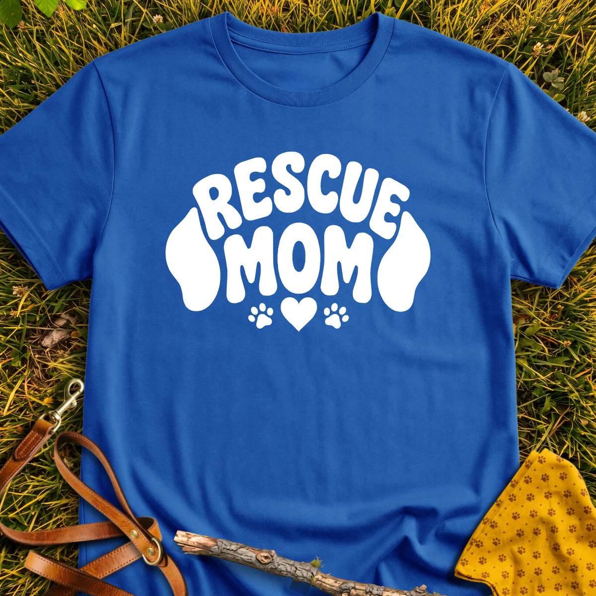RescueMom T-shirt T-shirt in Royal - Furever Mode rescue dog tee