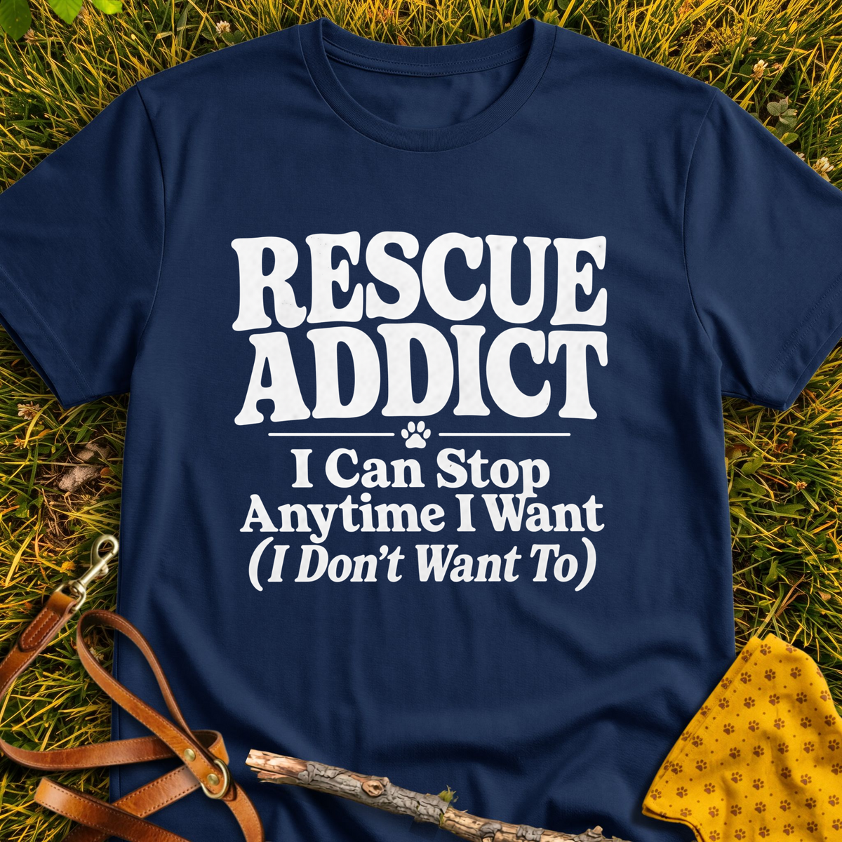 Rescue Addict T-shirt T-shirt in Navy - Furever Mode rescue dog tee