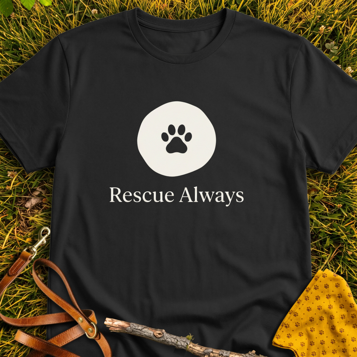 Rescue Always T-shirt T-shirt in Black - Furever Mode rescue dog tee