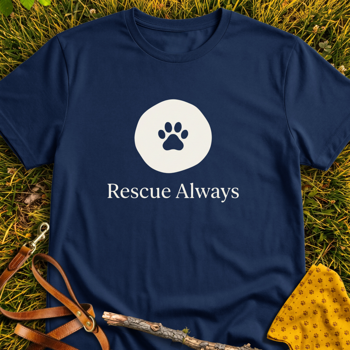 Rescue Always T-shirt T-shirt in Navy - Furever Mode rescue dog tee