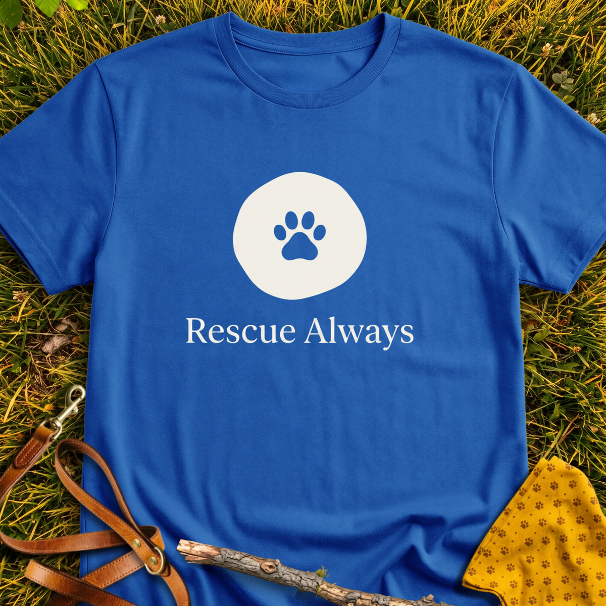 Rescue Always T-shirt T-shirt in Royal - Furever Mode rescue dog tee