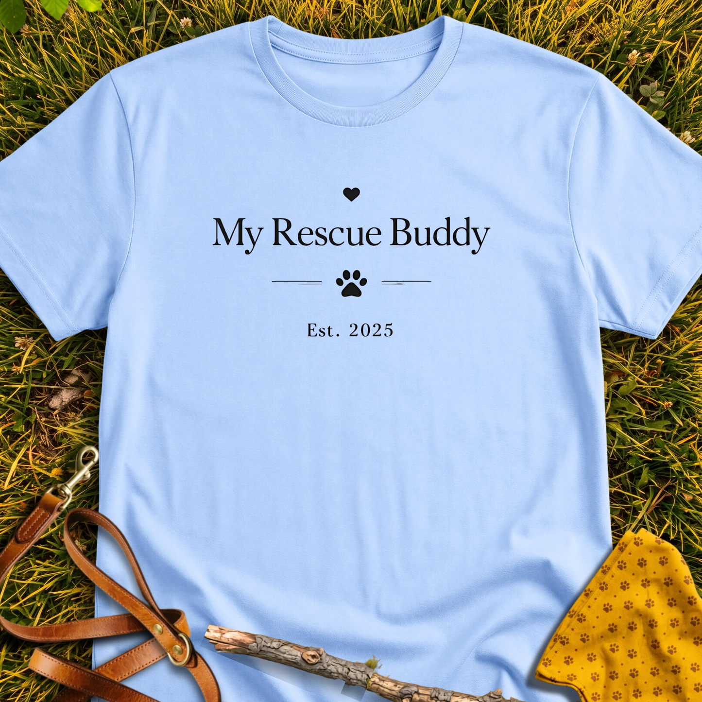Rescue Buddy T-shirt T-shirt in Light Blue - Furever Mode rescue dog tee