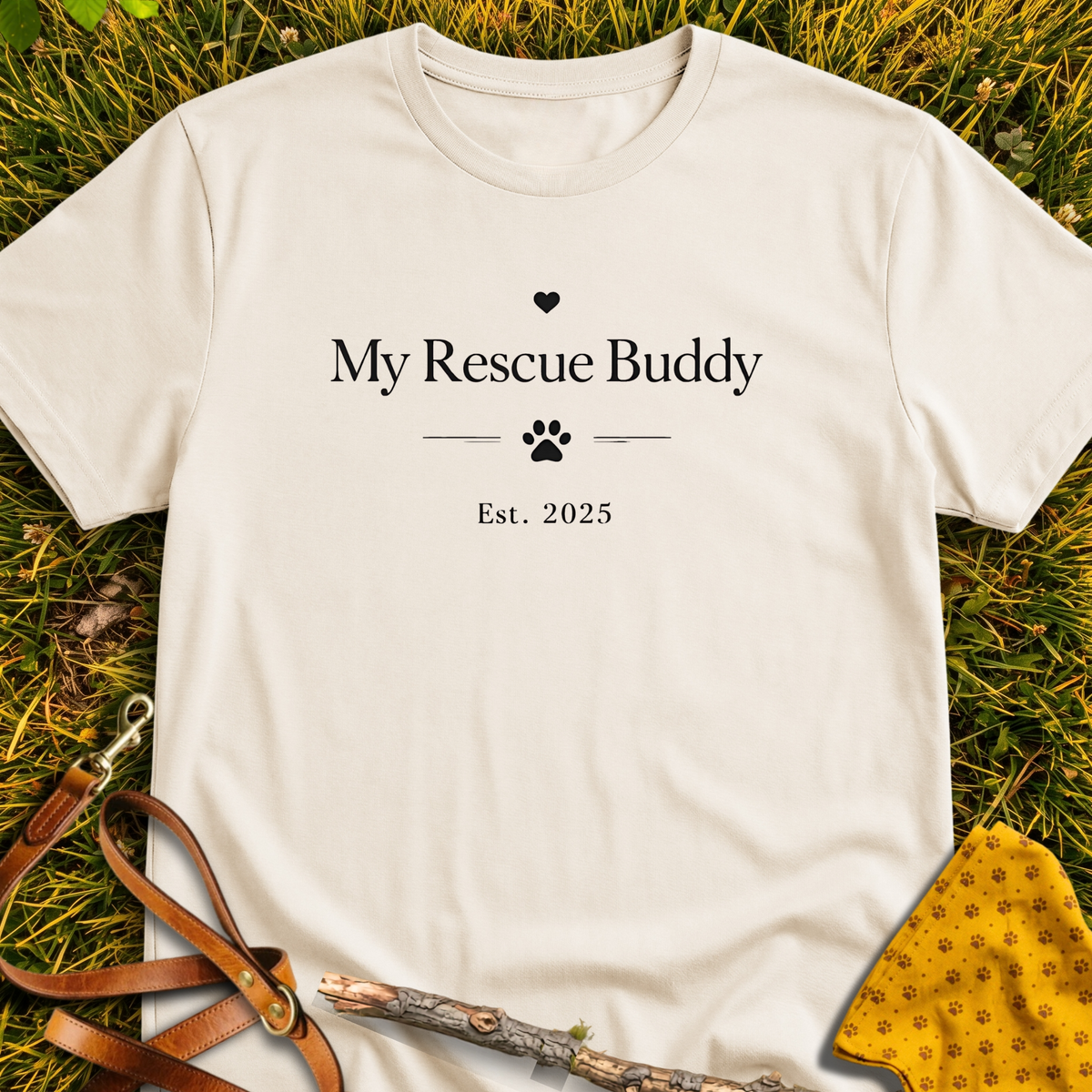Rescue Buddy T-shirt T-shirt in Natural - Furever Mode rescue dog tee