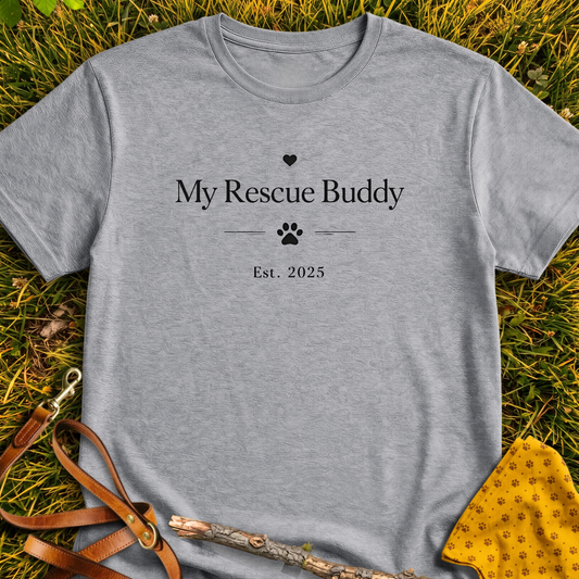 Rescue Buddy T-shirt T-shirt in Sport Grey - Furever Mode rescue dog tee