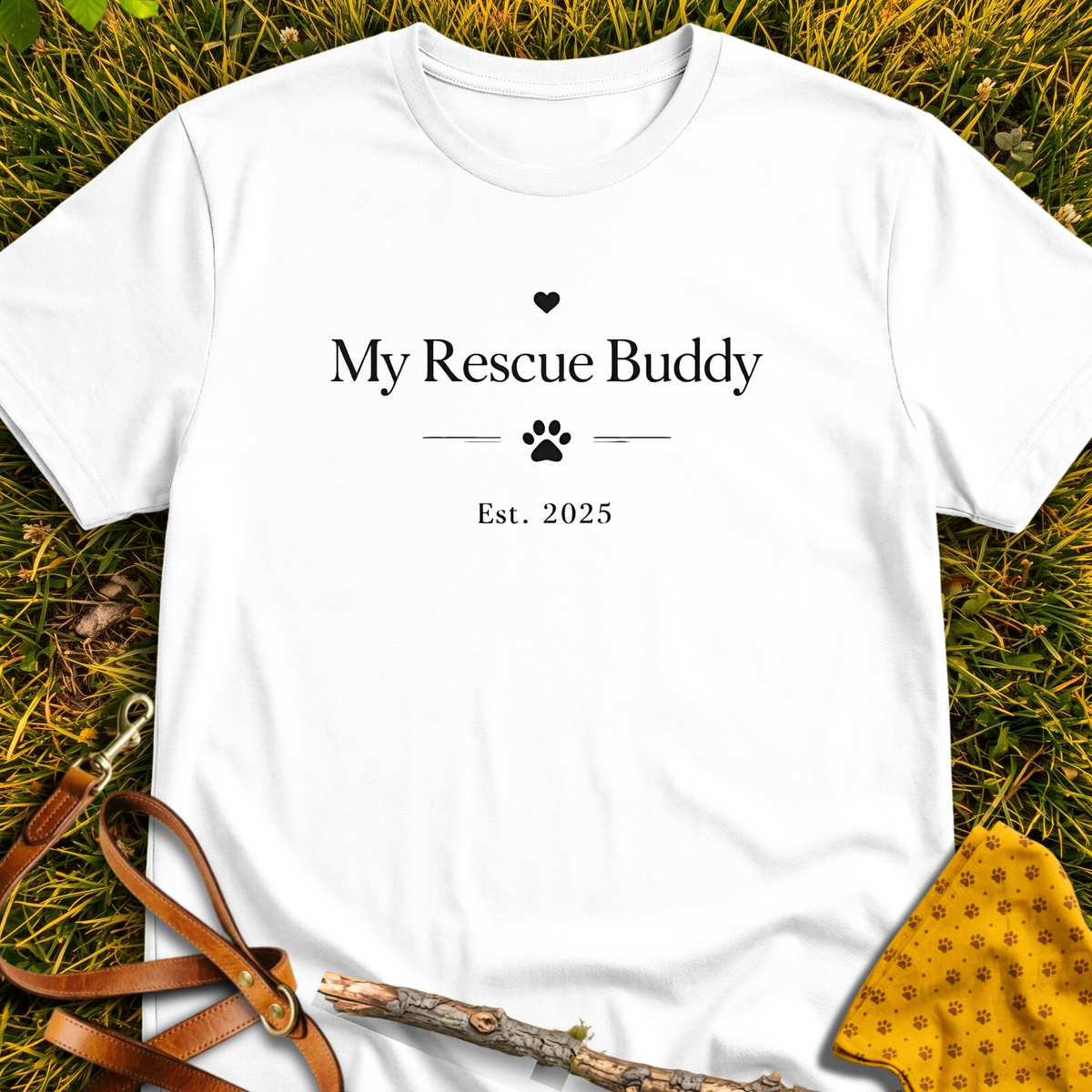 Rescue Buddy T-shirt T-shirt in White - Furever Mode rescue dog tee