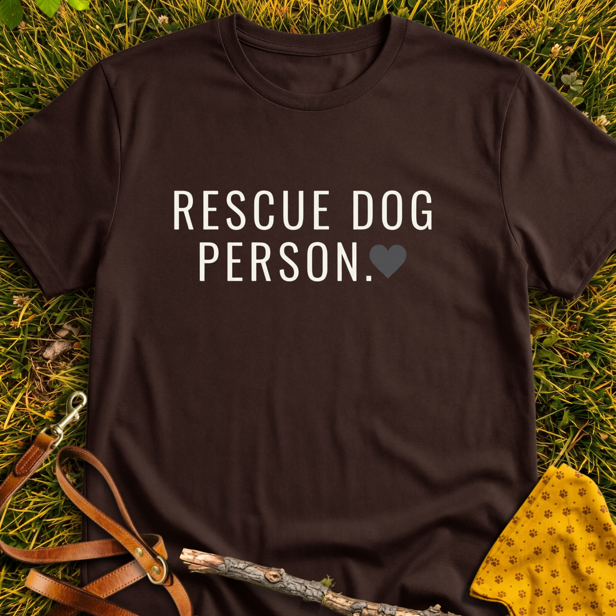 Rescue Dog Person T-shirt T-shirt in Dark Chocolate - Furever Mode rescue dog tee