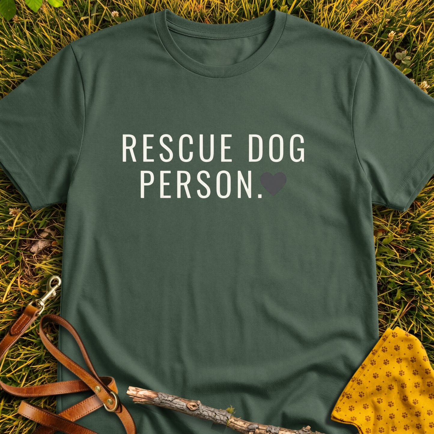 Rescue Dog Person T-shirt T-shirt in Military Green - Furever Mode rescue dog tee