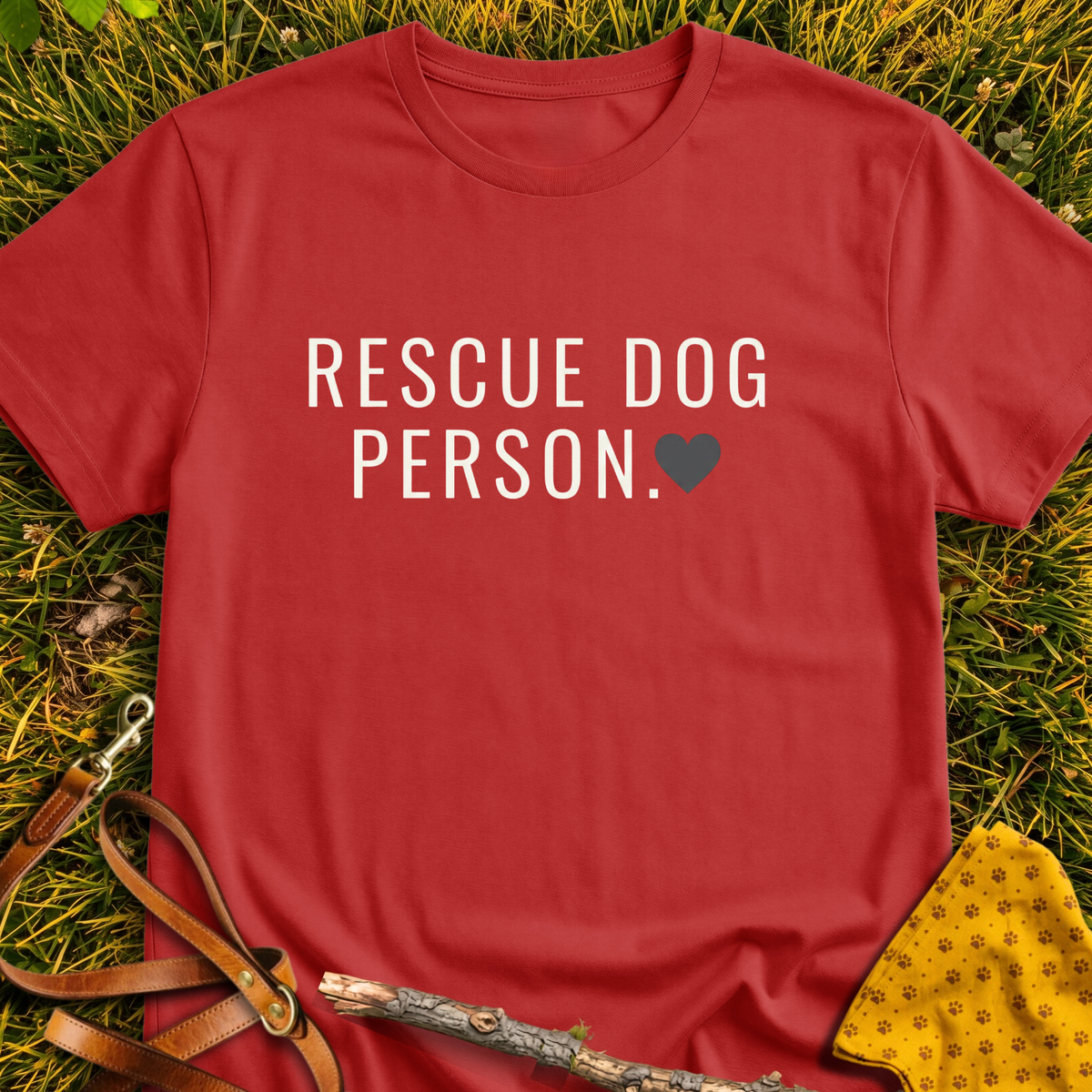 Rescue Dog Person T-shirt T-shirt in Red - Furever Mode rescue dog tee