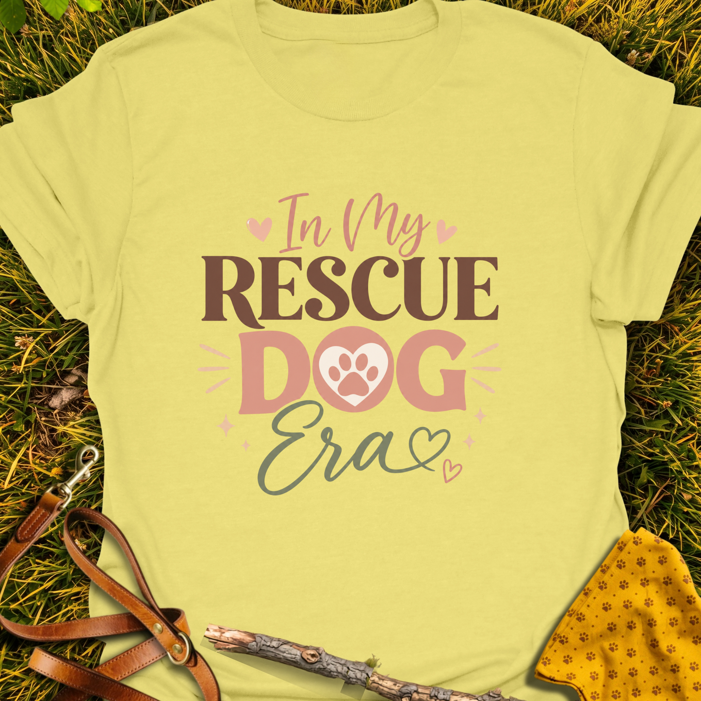 Rescue Era T-shirt T-shirt in Cornsilk - Furever Mode rescue dog tee