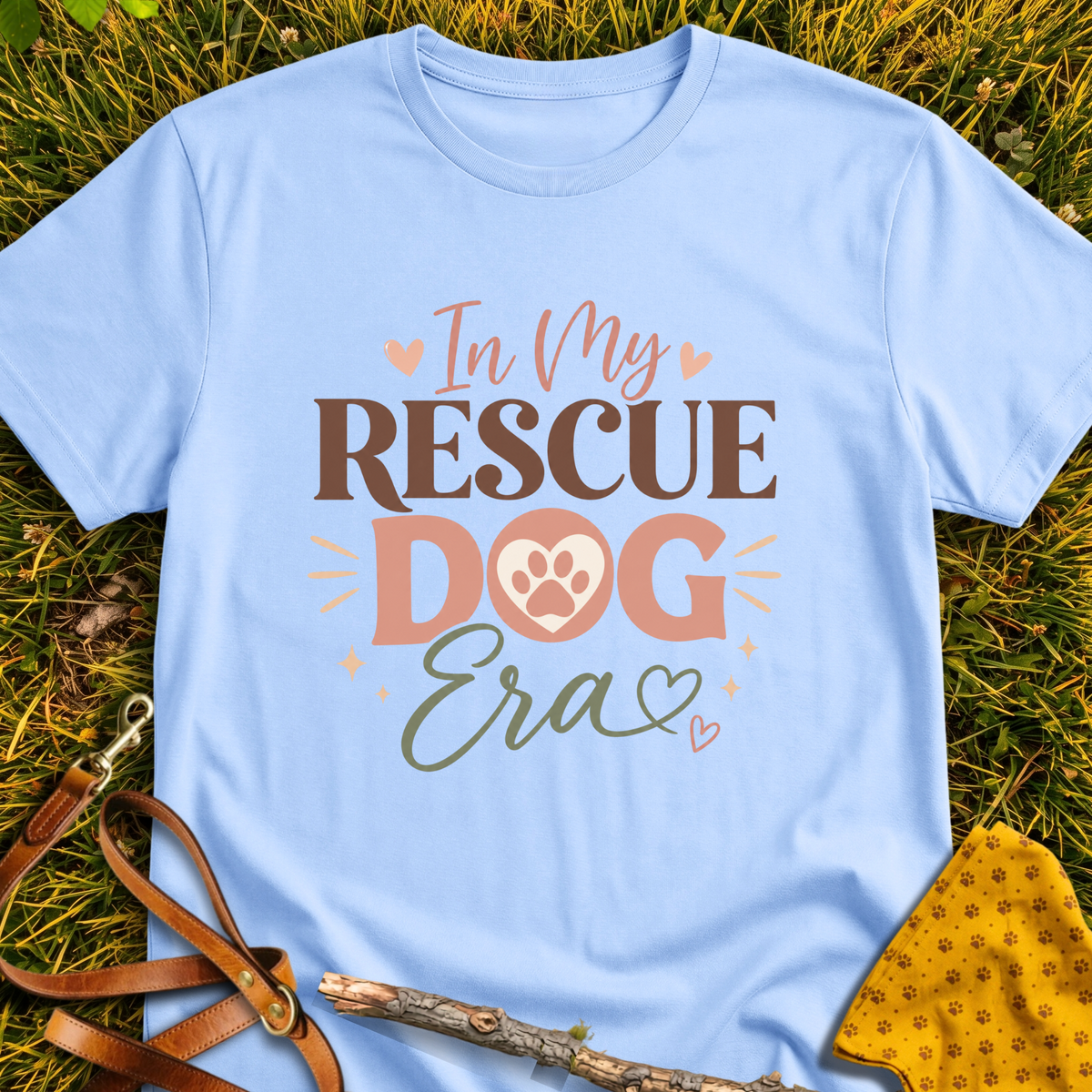 Rescue Era T-shirt T-shirt in Light Blue - Furever Mode rescue dog tee