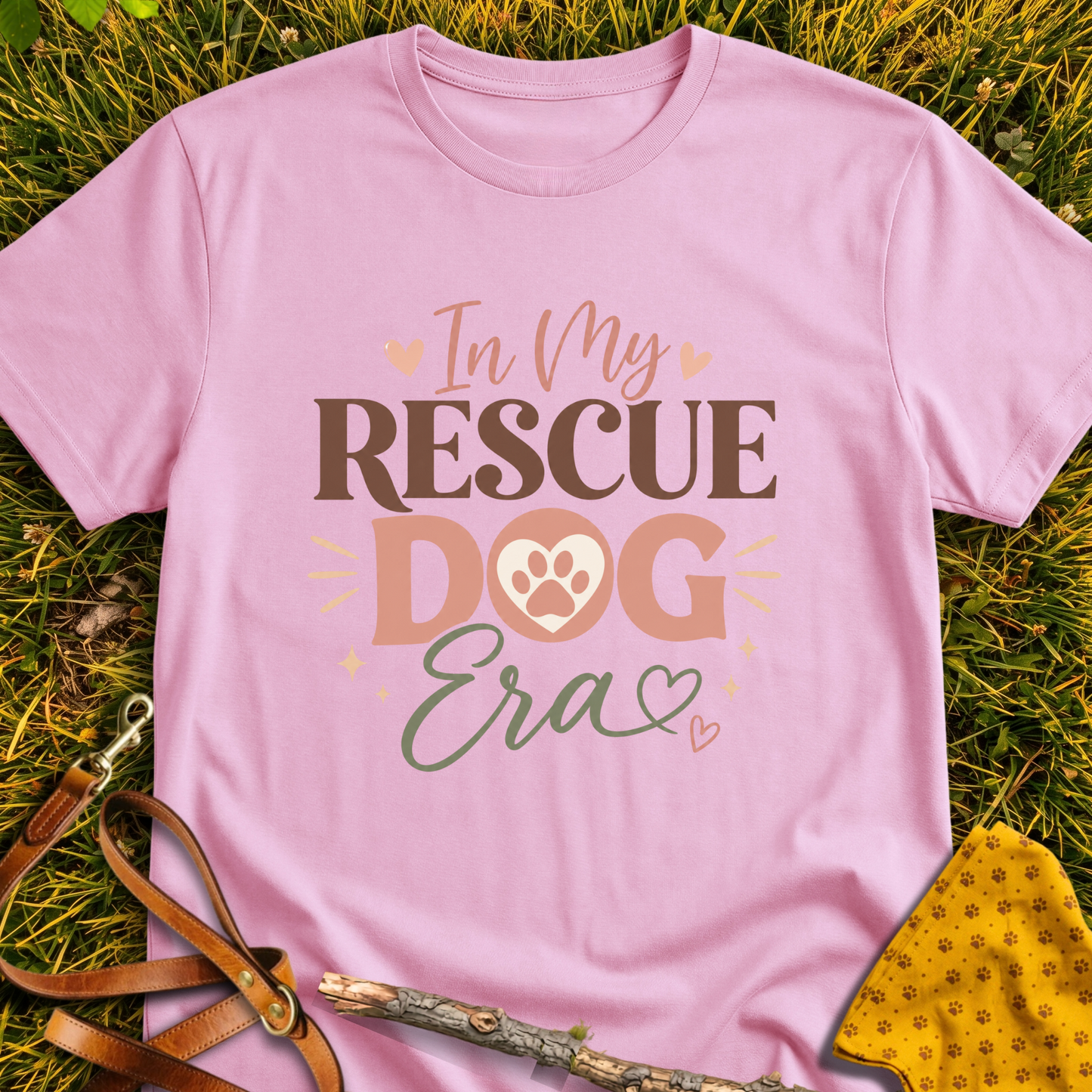 Rescue Era T-shirt T-shirt in Light Pink - Furever Mode rescue dog tee